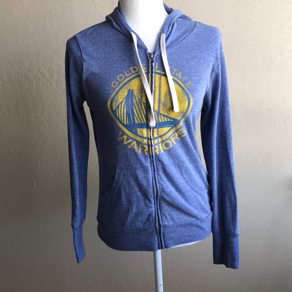 Warriors Size S blue zip up hoodie